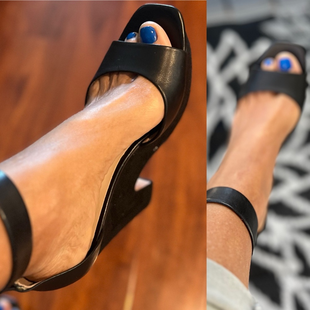 Zara Black Women's Wedge Sandals